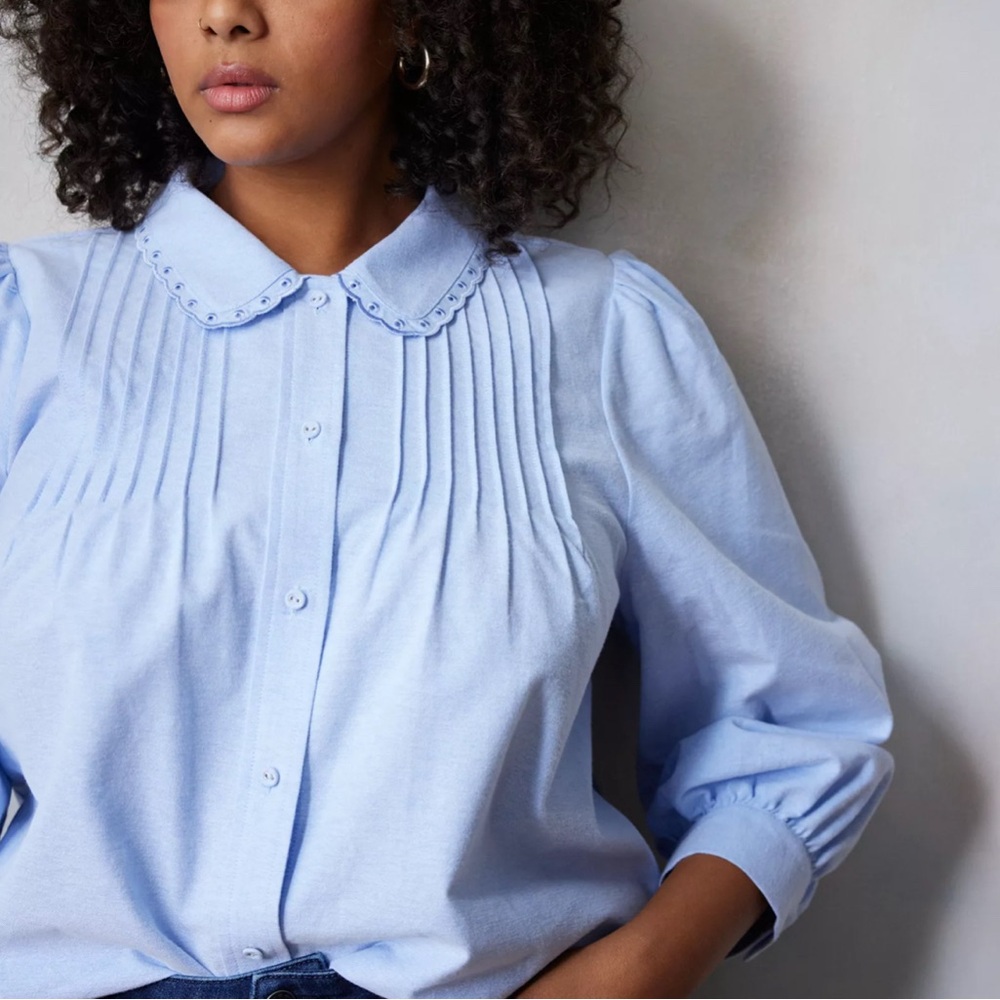 LC Lauren Conrad Plus Size peter pan collar button front shirt sz 3x